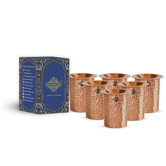 Copper water tumbler elegant artisan finish