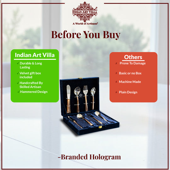 Steel Copper Cutlery Set of 20 pcs with Velver Gift Box