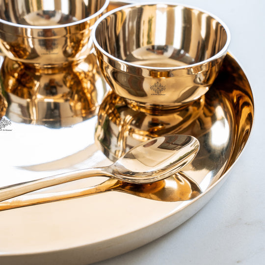 Bronze Thali Set With Mirror Shine Finish 6 Pcs