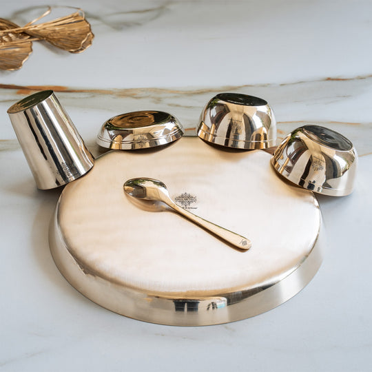 Bronze Thali Set With Mirror Shine Finish 6 Pcs