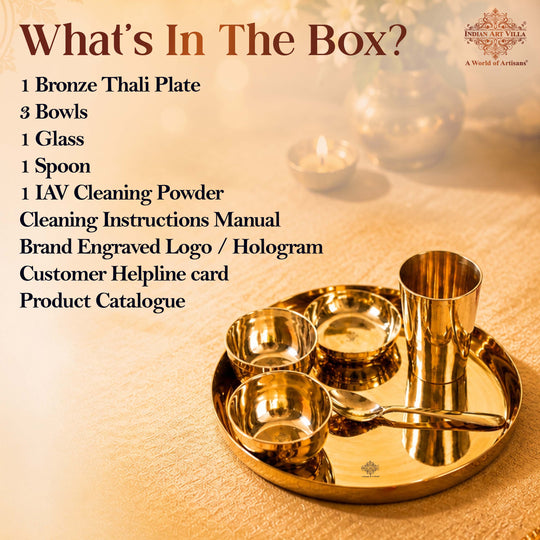 Bronze Thali Set With Mirror Shine Finish 6 Pcs