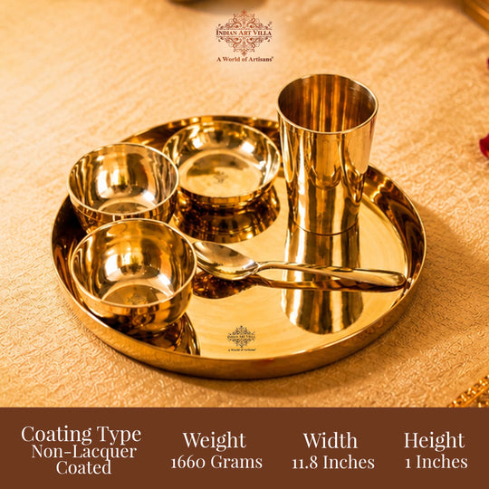 Bronze Thali Set With Mirror Shine Finish 6 Pcs