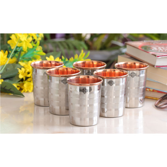 Handmade Pure Steel Copper Jug Pitcher With Glass Tumbler Gift Set