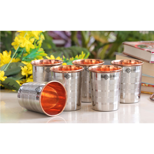 Handmade Pure Steel Copper Jug Pitcher With Glass Tumbler Gift Set