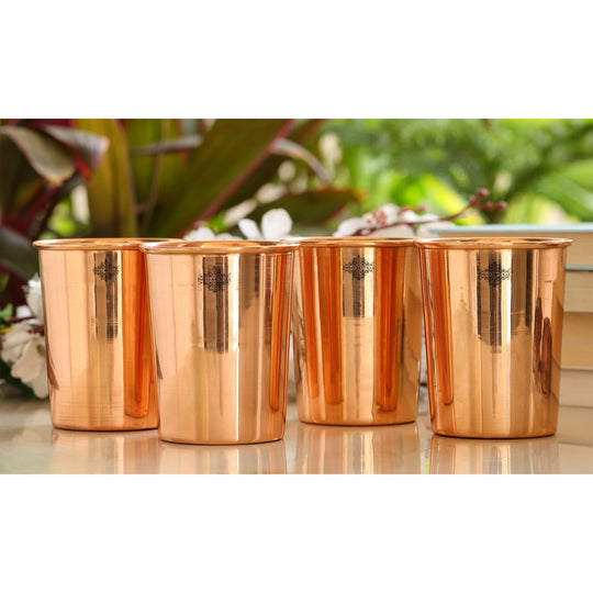 Pure Copper Plain Design Jug & Glass Gift Set with Box