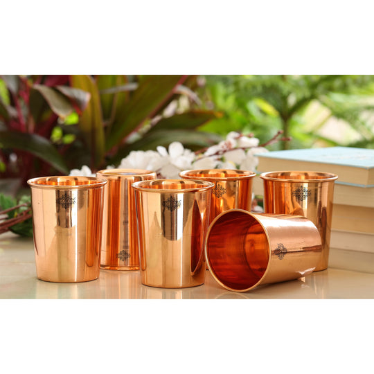 Pure Copper Plain Design Jug & Glass Gift Set with Box