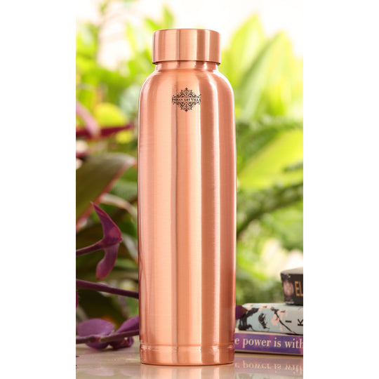 Set of Pure Copper Matt Finish Lacquer Coated  Water Bottle & 2 Glasses