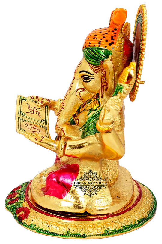 Ganesha Reading Book Idol Decorative Showpiece