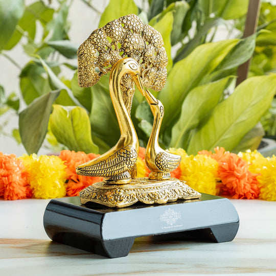 Brass Finish Swan Pair Showpiece – 22 cm Décor Gift