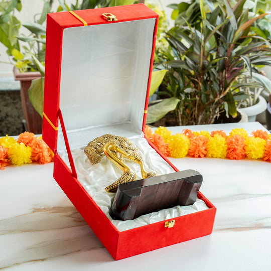 Brass Finish Swan Pair Showpiece – 22 cm Décor Gift