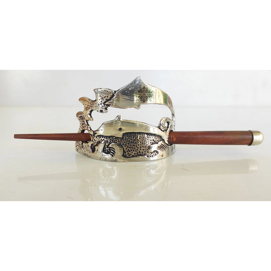 Pure Steel Designer Wooden Hair Clip