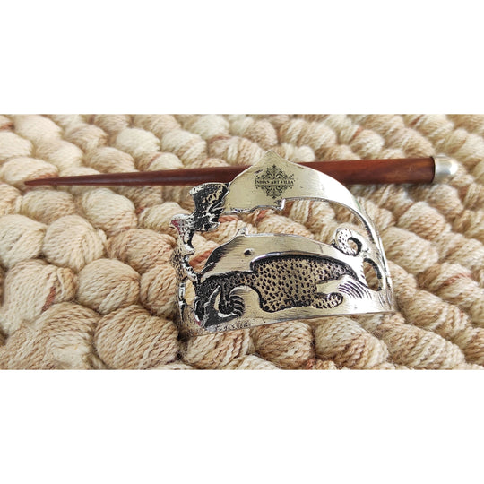 Pure Steel Designer Wooden Hair Clip