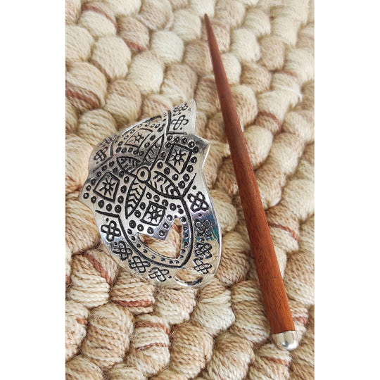 Pure Steel Designer Wooden Hair Clip