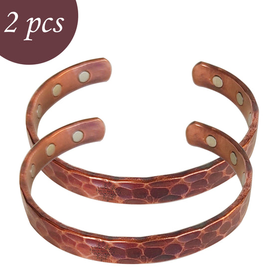 Hand-forged hammered dark copper kada set from Indian Art Villa, wrist accessories for stylish daily ethnic wear.