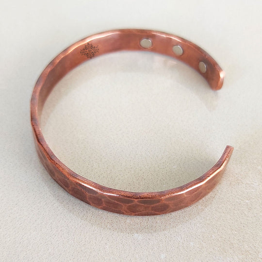 Hammered pure copper kada by Indian Art Villa, dark tone wristband set of 4, ideal for ethnic styling and daily fashion.