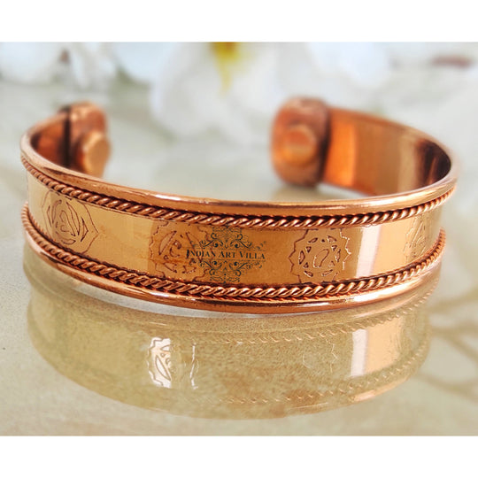 Pure Copper Kada With Thread On Edge Design