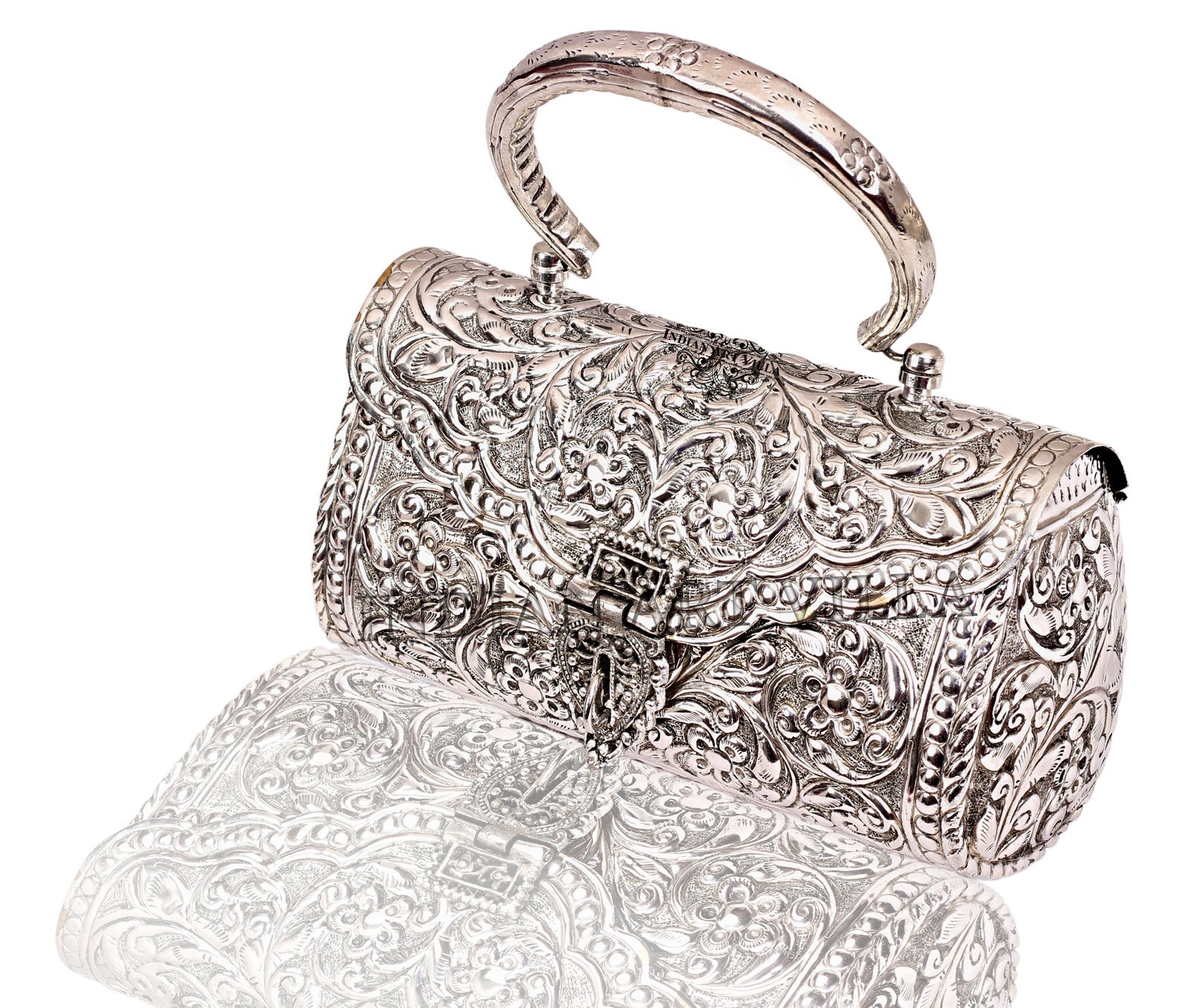 Buy Antique Silver Clutches For Wedding | Krishnapearls.com