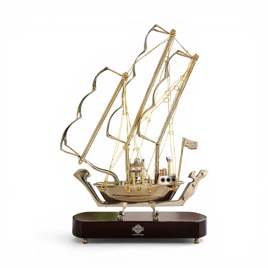 Brass Handmade Designer Ship, Yacht Showpiece, Miniature, Home Decor