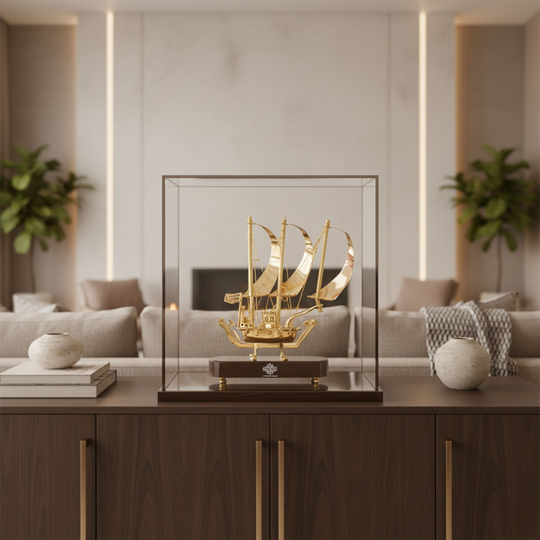 Brass Handmade Designer Ship, Yacht Showpiece, Miniature, Home Decor