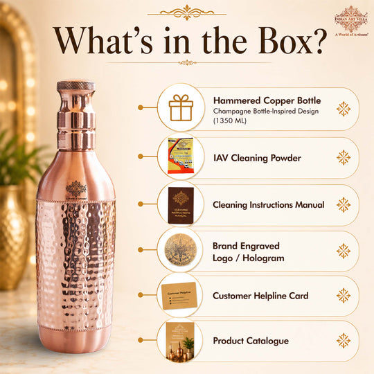 Copper Bottle With Champagne Bottle-Inspired Shape | 1350 ML