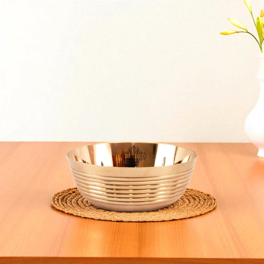 Handcrafted Pure Bronze Bowl with Lining Design Bowl, Tableware, Serveware, Dinnerware, Serveware, 400ml