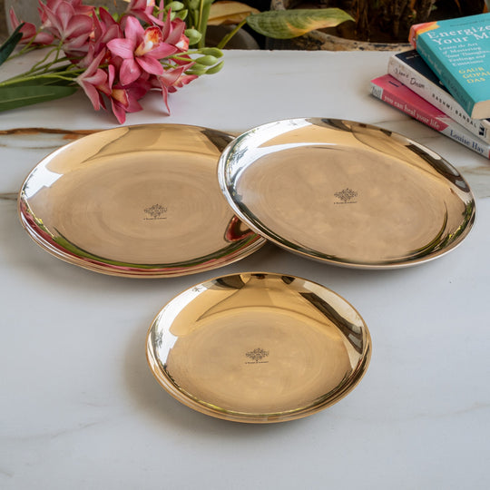 Pure Bronze Plate / Thali – Traditional Kansa Dinner  Plate
