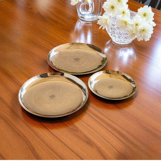 Pure Bronze Plate / Thali – Traditional Kansa Dinner  Plate