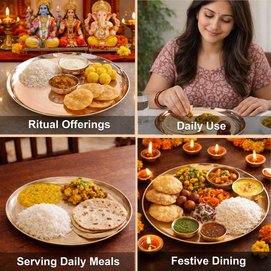 Bronze Thali Dinner Plate, Dinnerware & Serveware