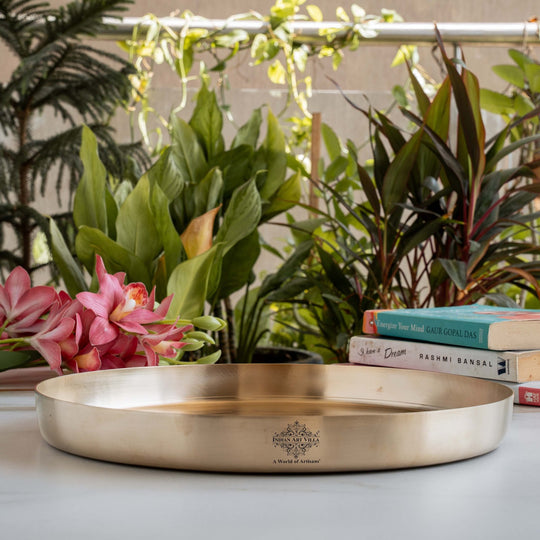 Bronze/Kansa Thali, Dinner Serving Plate -  30.48 cm