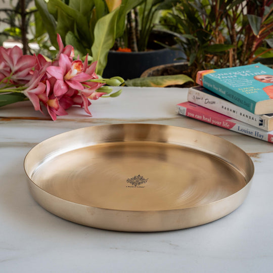 Bronze/Kansa Thali, Dinner Serving Plate -  30.48 cm