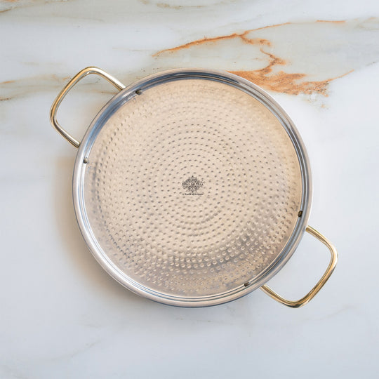 Brass Steel Dosa Tawa with Hammered Finish & Dual Handles