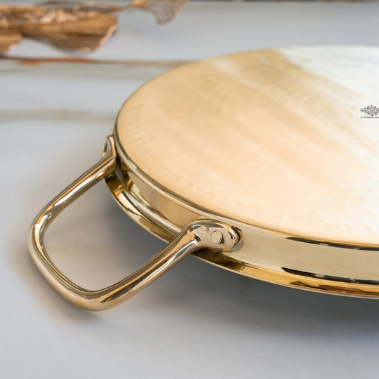 Brass Steel Dosa Tawa with Hammered Finish & Dual Handles