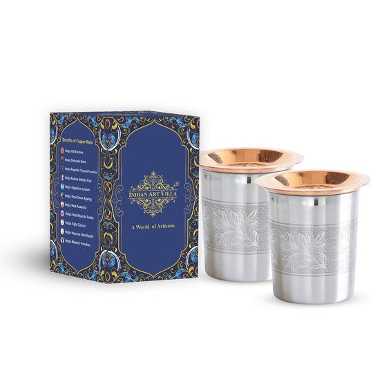 Pure Steel Copper Luxury Design Glass with a Copper Lid 250 ML