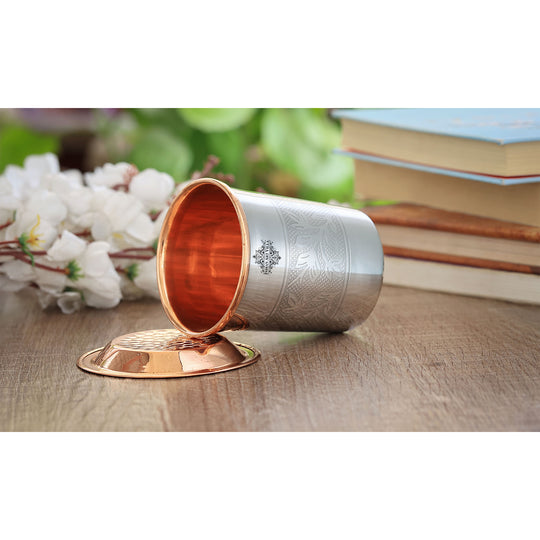 Pure Steel Copper Luxury Design Glass with a Copper Lid 250 ML