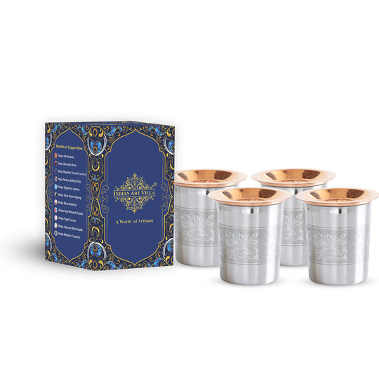 Pure Steel Copper Luxury Design Glass with a Copper Lid 250 ML