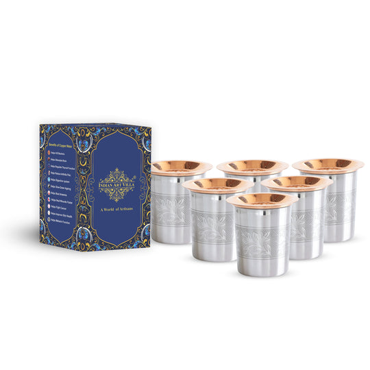 Pure Steel Copper Luxury Design Glass with a Copper Lid 250 ML