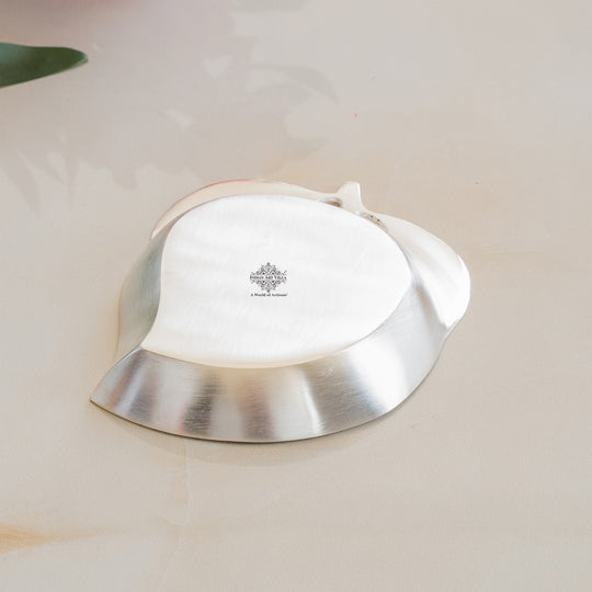 Silver plated mango shape bowl 100 ML close-up — Indian Art Villa