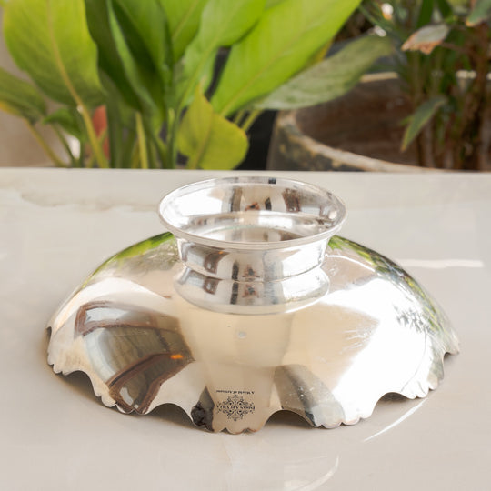 Handmade Silver Plated Round Design Deep Dish Bowl comes with Red/Blue Velevt box