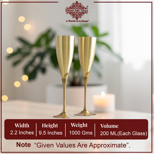 Pure Brass Antique Finish Champagne Glass Set