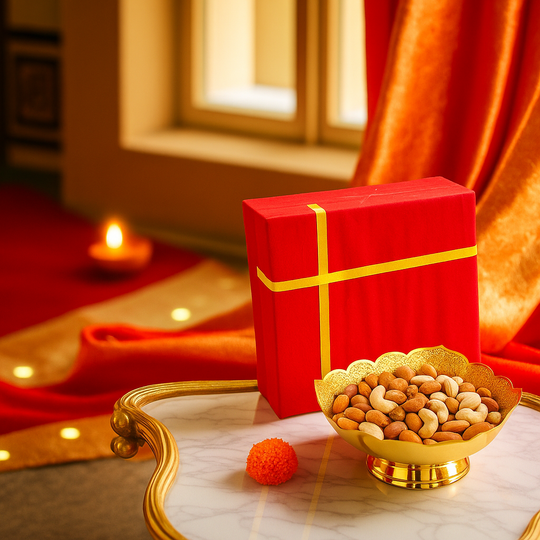 Silver Plated Gold Polished Designer Round Big Bowl