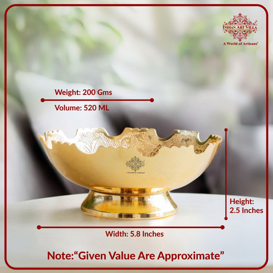 Handcrafted Pure Silver Plated Gold Polished Designer Bowl with Red Gift Box