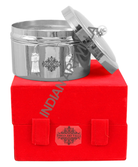 Handcrafted Pure Silver Plated Gold Polish Dry Fruits Box For Diwali, Festive Items