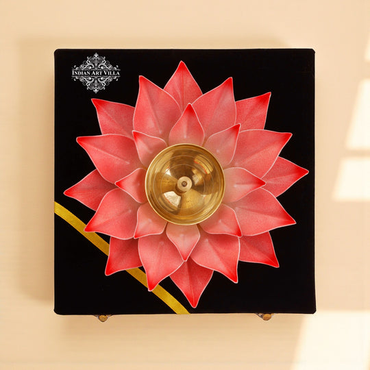 Silver Gold & Copper Plated Lotus Design Diya Deepak
