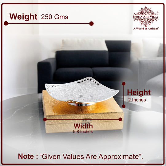 Handcrafted Pure Silver Plated Designer Bowl, Decorative Bowl