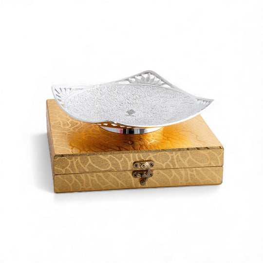 Handcrafted Pure Silver Plated Designer Bowl, Decorative Bowl