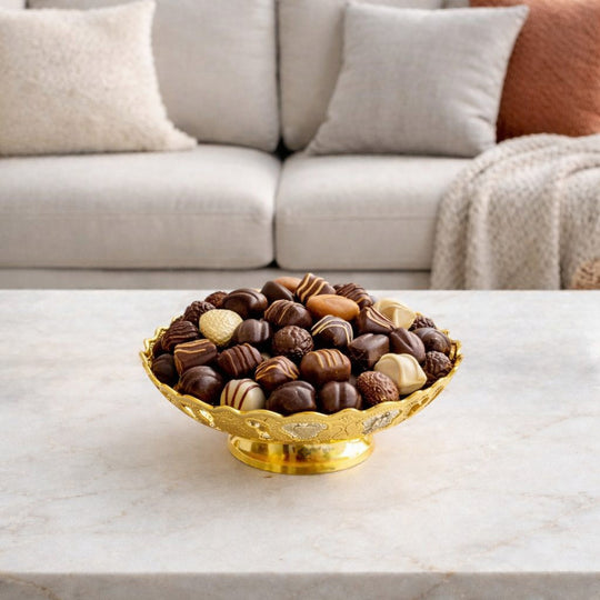 Handmade Pure Silver Plated & Gold Finish Decorative Bowl