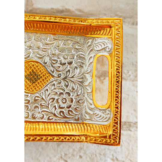 Silver-plated gold Polished Aluminum Engraved rectangular Platter