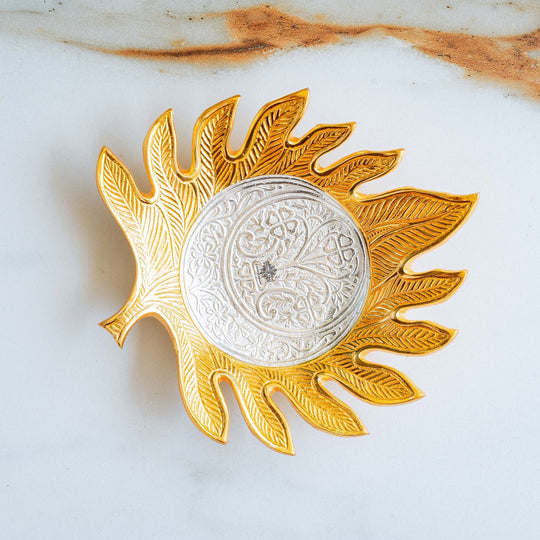 Silver Plated Feather Design Decorative Platter