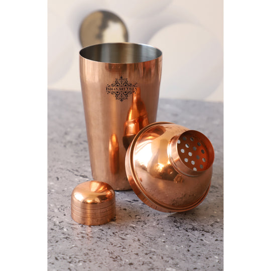 Brown finish steel wine shaker bottle, angle view — Indian Art Villa