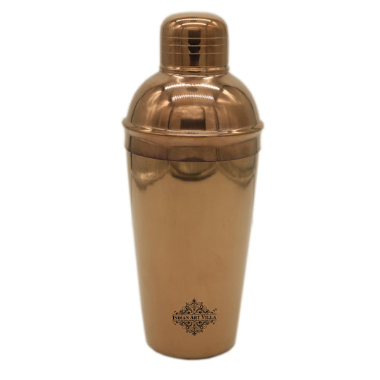 Rose gold finish steel wine shaker bottle, full view — Indian Art Villa